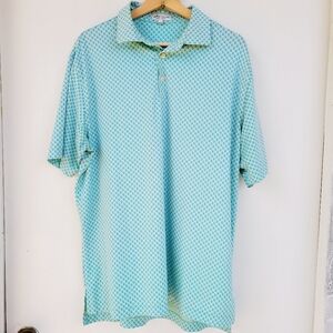 Peter Millar Crown Sport Hudson Skulls Jersey Performance Polo size Large *Logo*